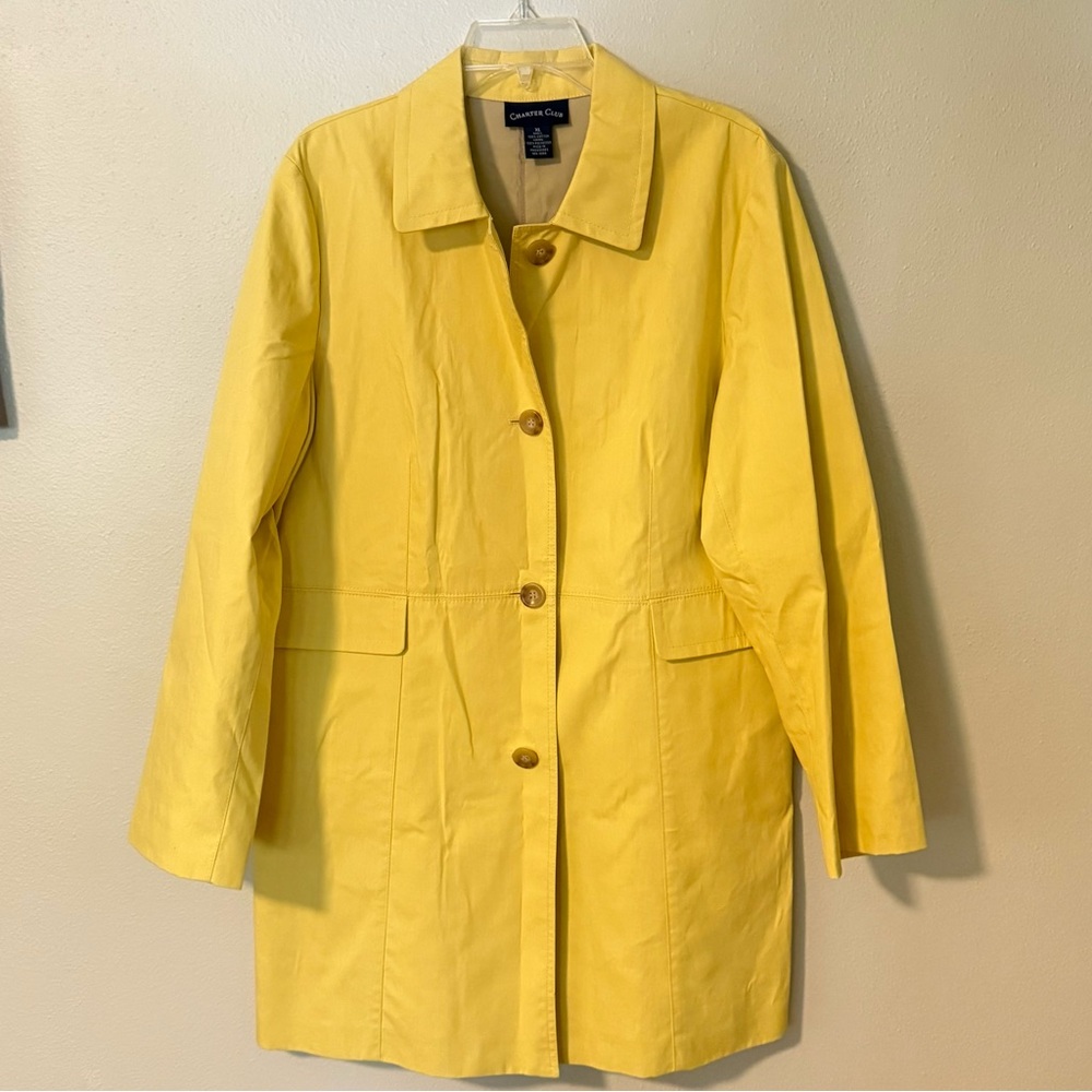 Charter Club Yellow Trench Coat